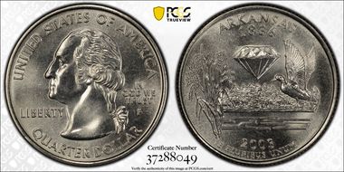 2003-P 25C Arkansas MS68