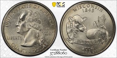 2004-D 25C Wisconsin MS69