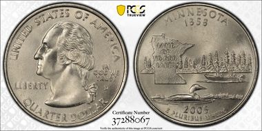 2005-D 25C Minnesota MS68