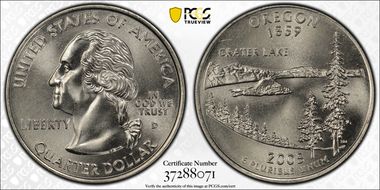 2005-D 25C Oregon MS68