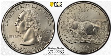 2006-D 25C North Dakota MS68