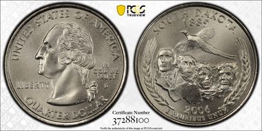 2006-D 25C South Dakota Satin Finish SP69