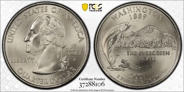 2007-P 25C Washington Satin Finish SP69