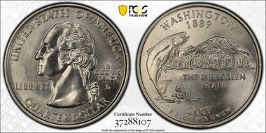 2007-D 25C Washington MS68