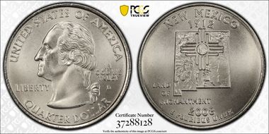 2008-D 25C New Mexico Satin Finish SP69