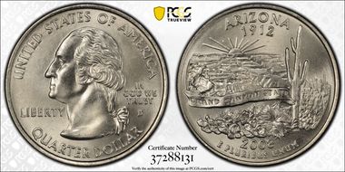 2008-D 25C Arizona MS68