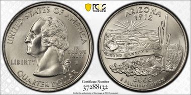 2008-D 25C Arizona Satin Finish SP69