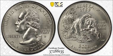 2008-D 25C Alaska MS68