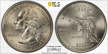 2008-P 25C Hawaii MS67+