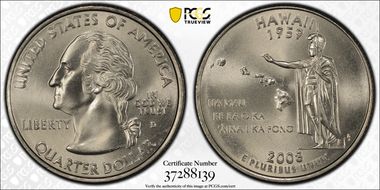 2008-D 25C Hawaii MS67+
