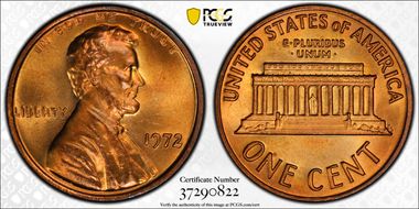 1972 1C Doubled Die Obverse MS66+ RD