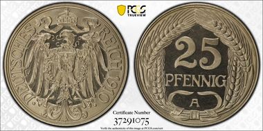 1910-A 25 Pfg J-18 PR67DCAM