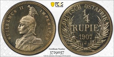 1907-J 1/4 Rup J-720 PR64CAM