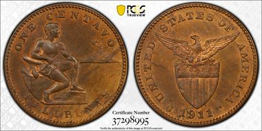1911-S 1C KM-163 MS64RB