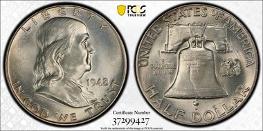 1948 50C Obv Die Clash FS-401 MS64FBL