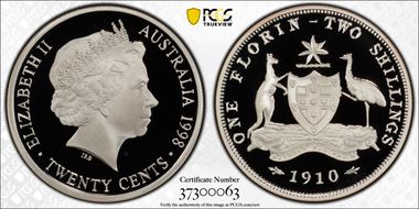 1998 20C 1910 Florin Silver PR69DCAM