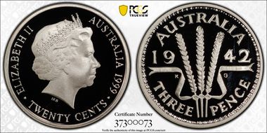1999 20C 1942 3d Ag PR69DCAM