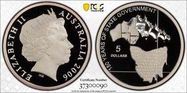 2006 $5 150 Years State Government PR70DCAM