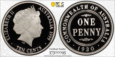 1999 10C 1930 1d Ag PR69DCAM