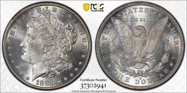 1881-O $1 VAM 1D Pummeled Eye MS64+