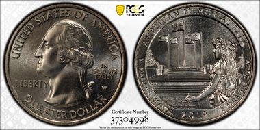2019-W 25C American Memorial NP Early Find MS66