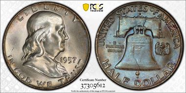 1957-D 50C MS65FBL