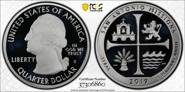 2019-S 25C San Antonio Missions NP - Silver First Strike PR70DCAM