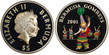 2001 $5 Gombeys PR69DCAM