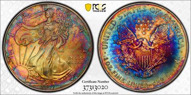 2007 $1 Silver Eagle MS68