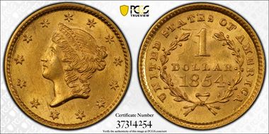 1854 G$1 Type 1 MS64