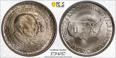 1954 50C Washington-Carver MS65