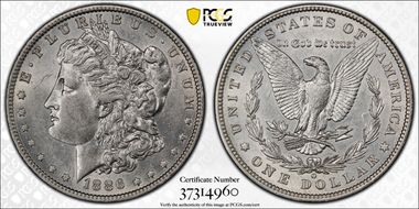 1886-O $1 VAM 11A 2+2 Clash AU53