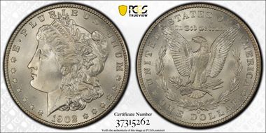 1902-O $1 VAM 54 Doubled Ear MS66+