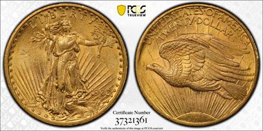 1908 $20 No Motto MS62