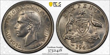 1943-D 6D KM-38  Ag MS63