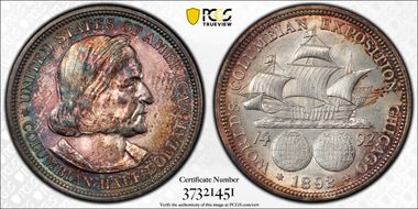 1892 50C Columbian MS63