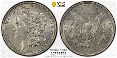 1882-O/S $1 Strong AU58