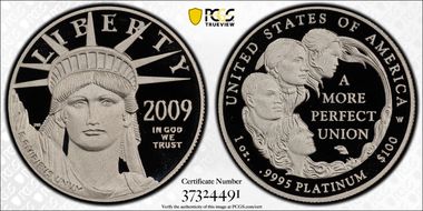 2009-W $100 Statue of Liberty PR69DCAM