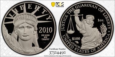 2010-W $100 Statue of Liberty PR69DCAM