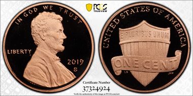 2019-S 1C Shield  First Day of Issue PR70DCAM