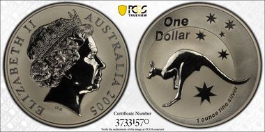 2005 $1 Kangaroo Ag MS69