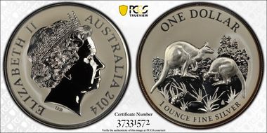 2014 $1 Kangaroo First Sightings Frosted MS69