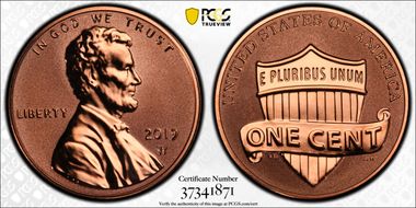 2019-W 1C Shield - Reverse Proof PR69RD