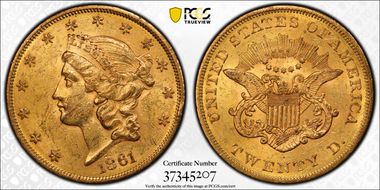 1861 $20 MS60