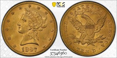 1897 $10 MS63+