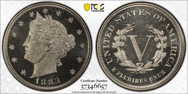 1883 5C No CENTS PR66+ CAM