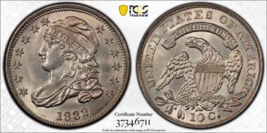 1832 10C MS63