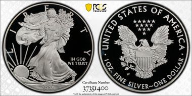 2008-W $1 Silver Eagle First Strike PR70DCAM