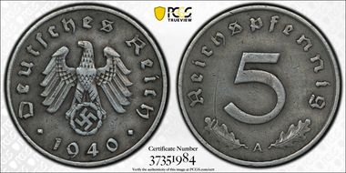 1940-A 5 Pfg J-370 Regular Issue N1