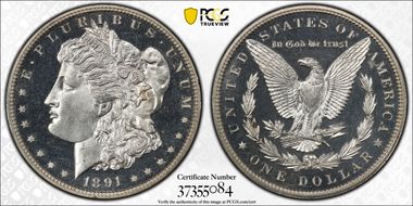 1891 $1 PR64CAM